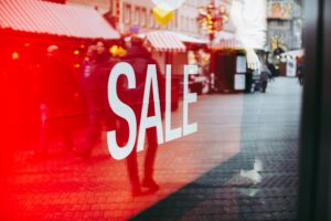 Sale window stickers like this are fantastic for grabbing the public's attention