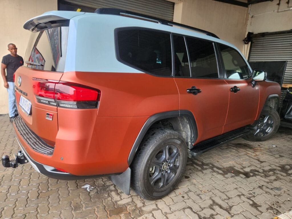 Full wrap final/end product, Land Cruiser protective wrap professionally done by Redblock branding specialists