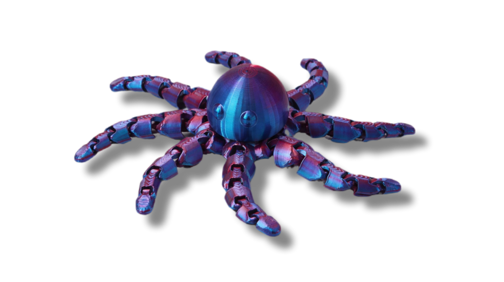 articulated flexible octopus 3Dprinted model with moving body segments