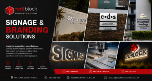 Professional ACM signage and branding solutions by Redblock Branding Solutions in Pretoria.